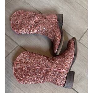 Roper Galore Glitter Cowboy Boots Little Kid Size 12 Pink